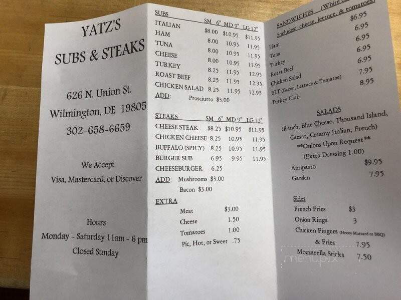 Yatz Subs & Steaks - Wilmington, DE