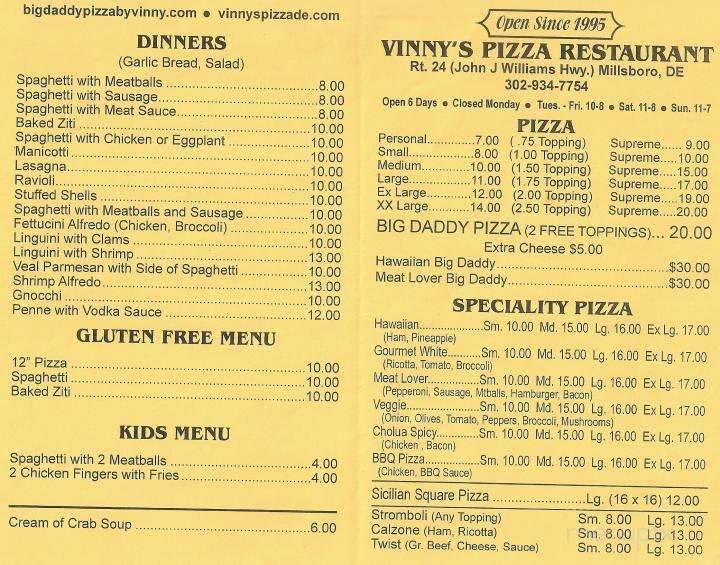 Vinnie's Pizza & Restaurant - Millsboro, DE